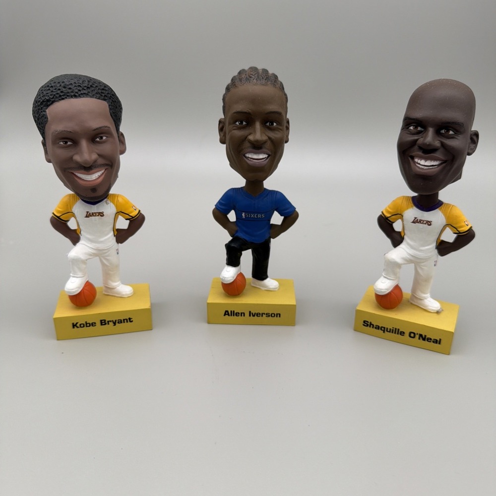 Kobe Bryant, Shaquille O'Neal and Allen Iverson UPPER DECK Bobbleheads
